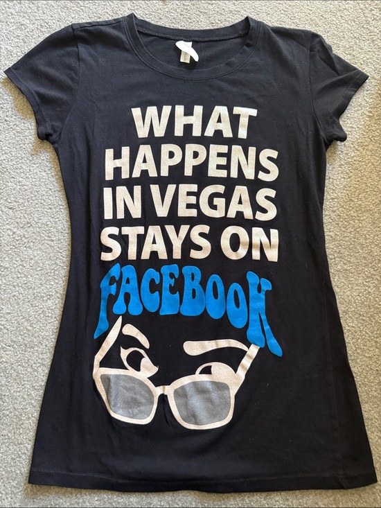 “What Happens in Vegas Stays on Facebook” Tee
